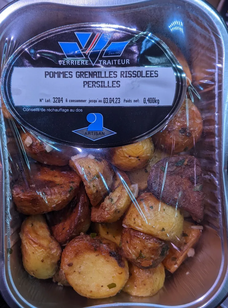 Pommes grenailles rissolees persillées