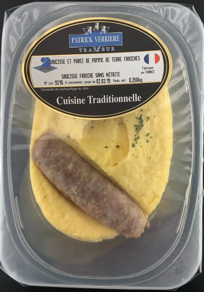 Saucisse et puree de terre fraiche