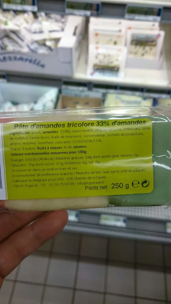 Pâte d'Amandes Tricolore