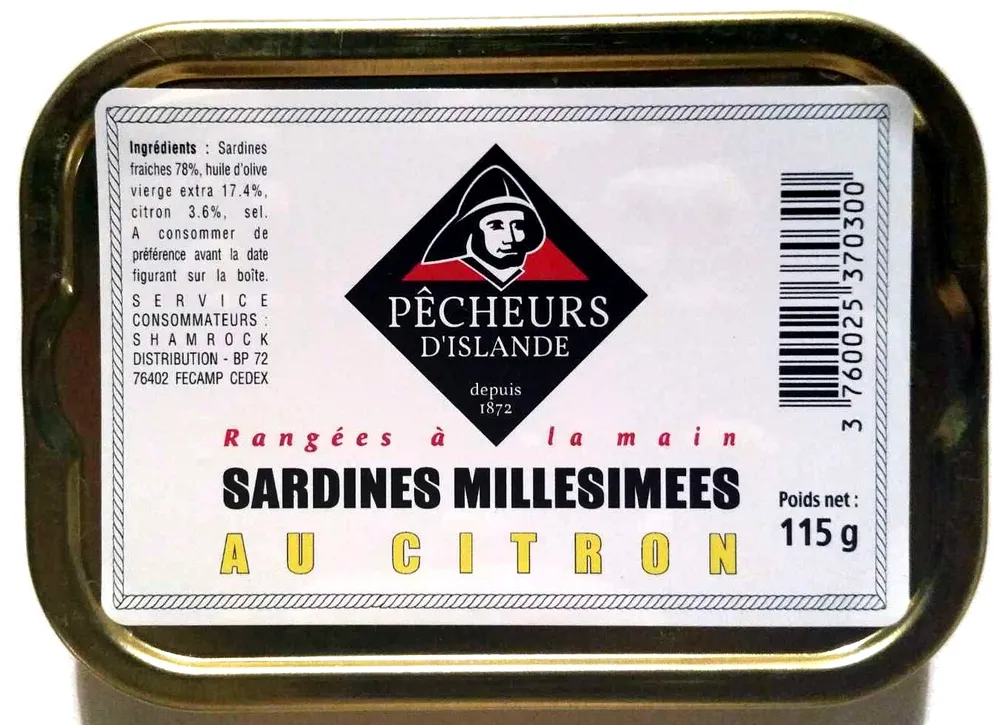 Sardines millésimées au citron