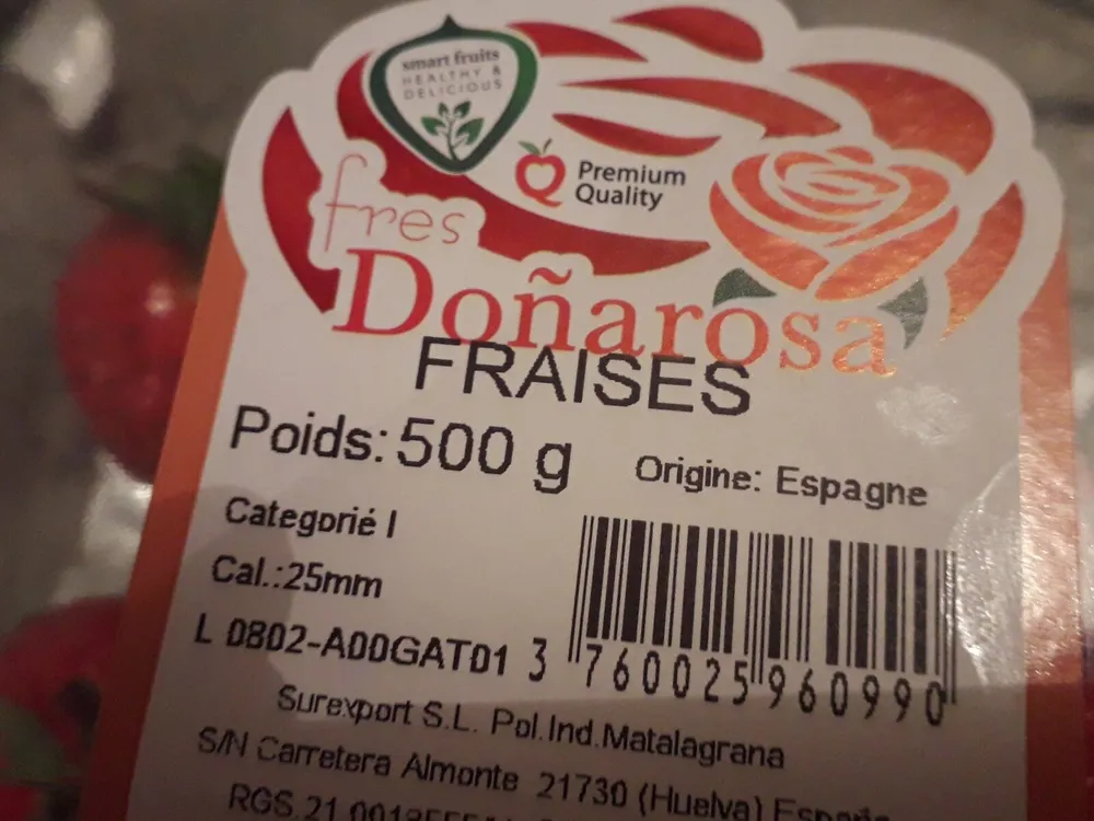 Fraise, Catégorie 1