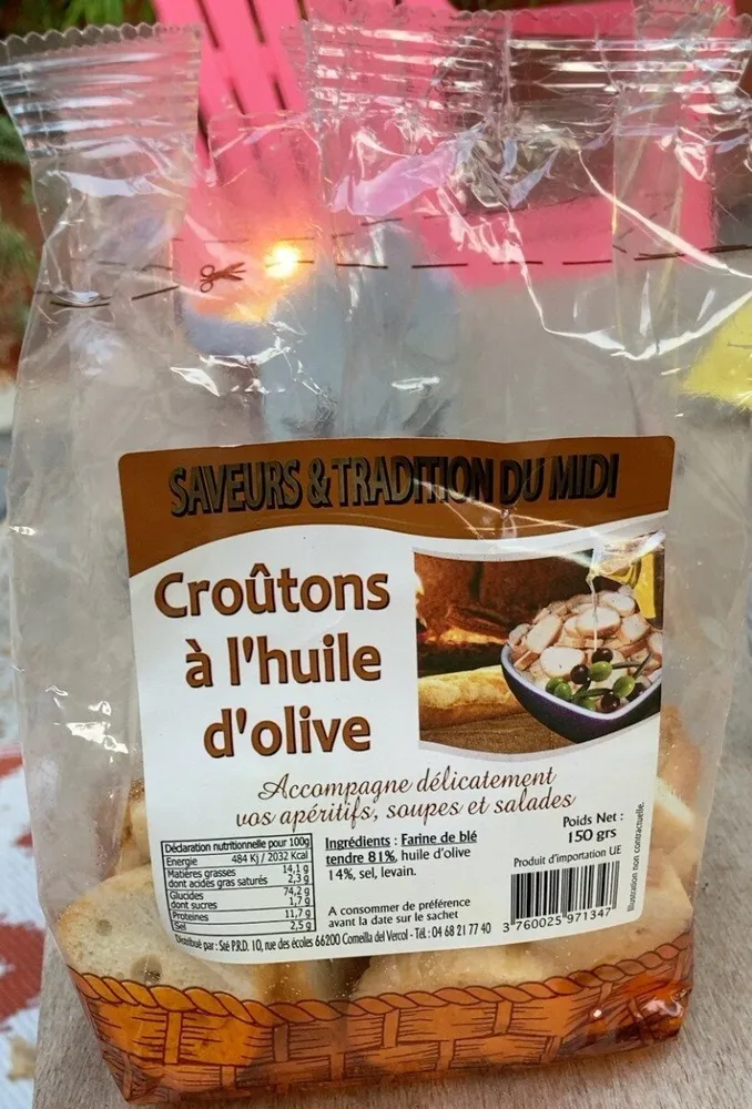 croûtons à l’huile d’olive