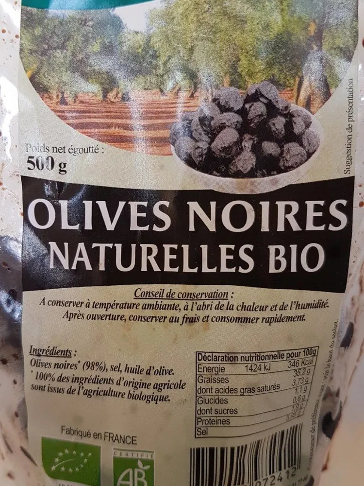 Olives Noires Naturelles Bio