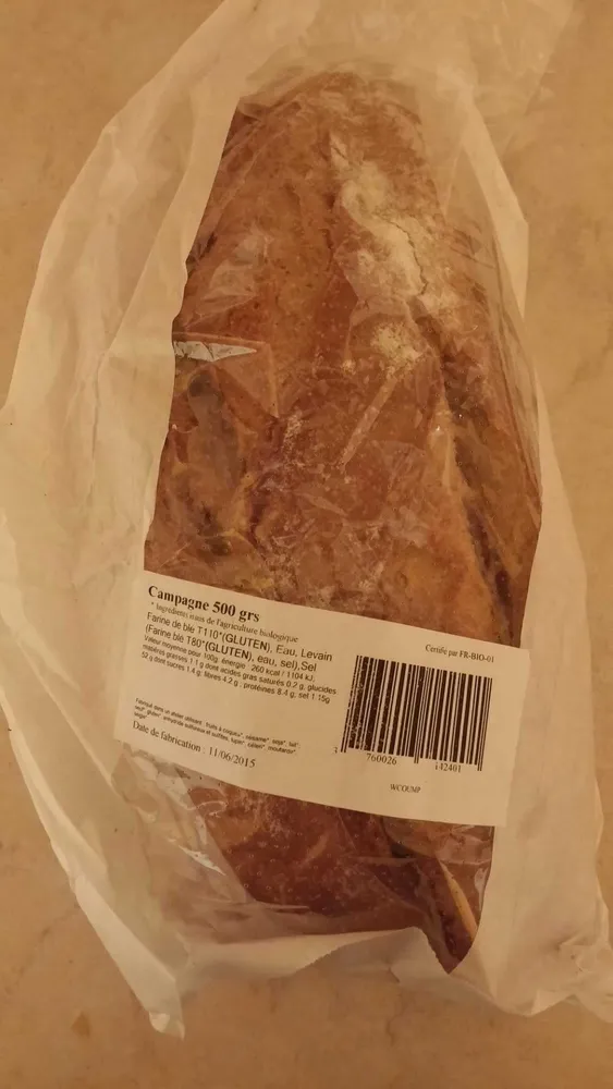 Pain campagne bio 500g