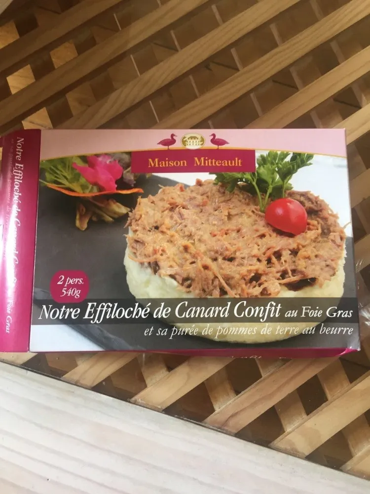 Effiloche de canard confit au foie gras