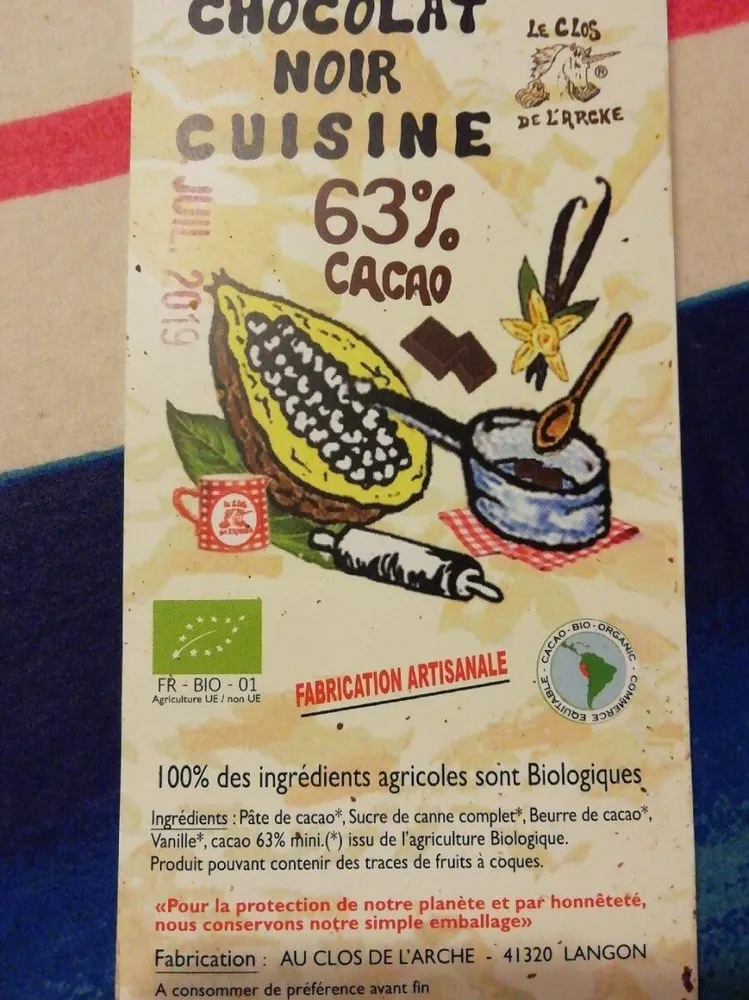 Chocolat noir cuisine