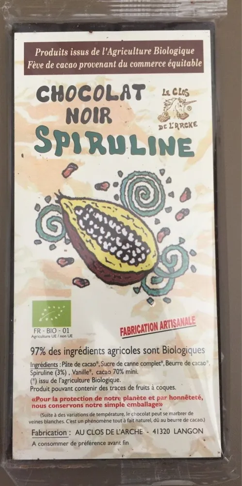 Chocolat noir spiruline