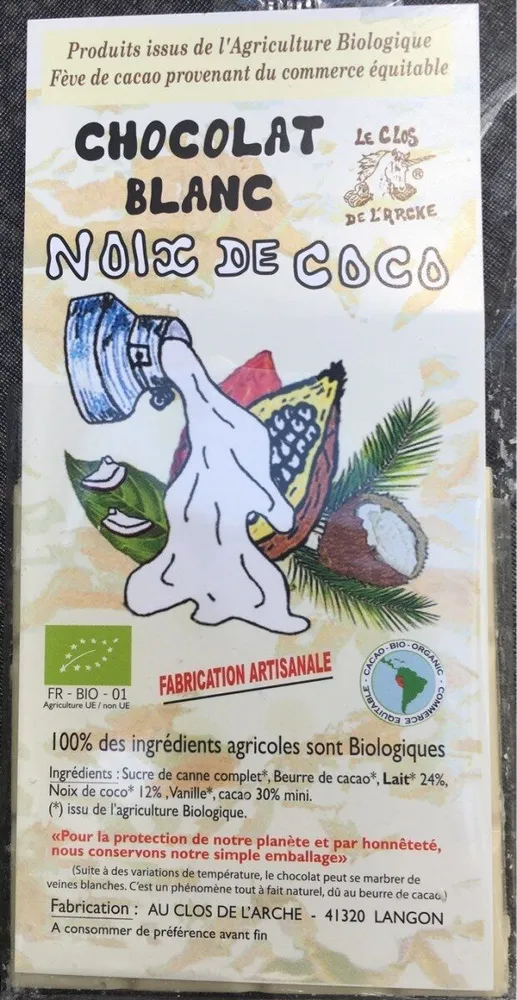 Chocolat blanc noix de coco