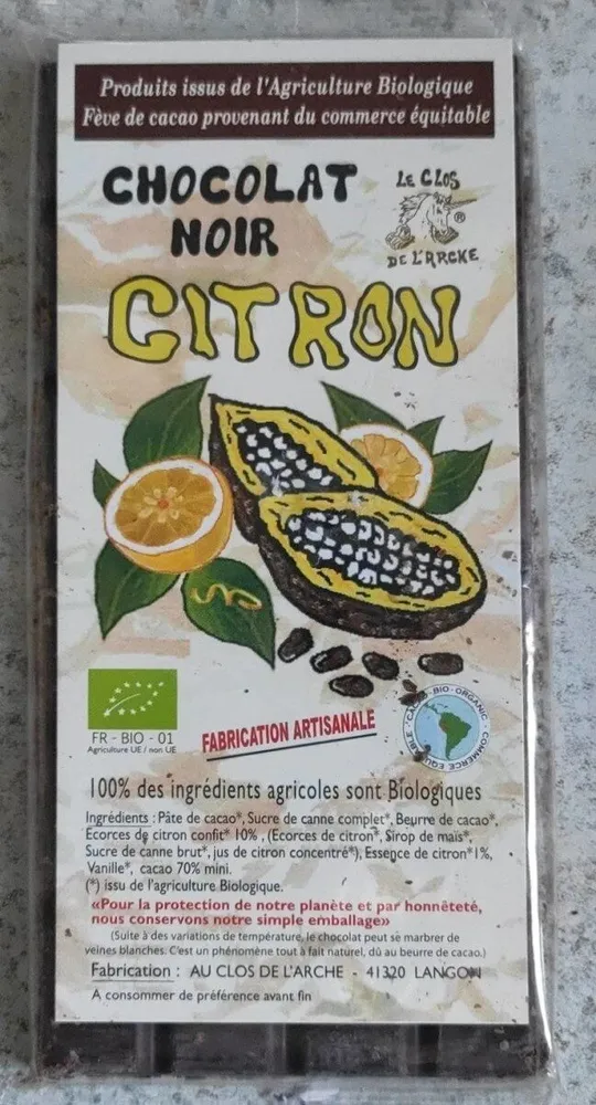 Chocolat noir citron