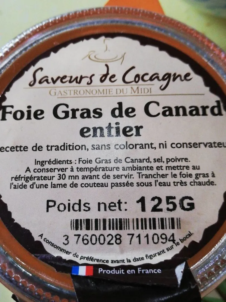 Foie gras de canard entier