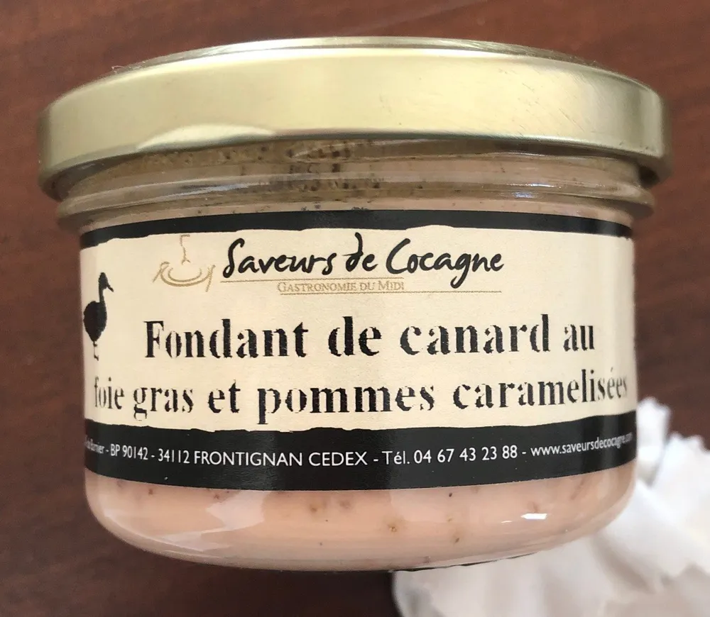 Fondant de Canard au foie gras et pommes caramélisées