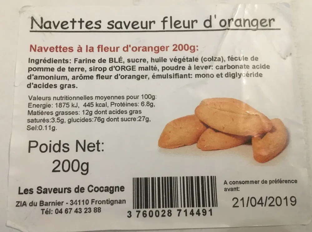 Navettes saveur fleur d'oranger