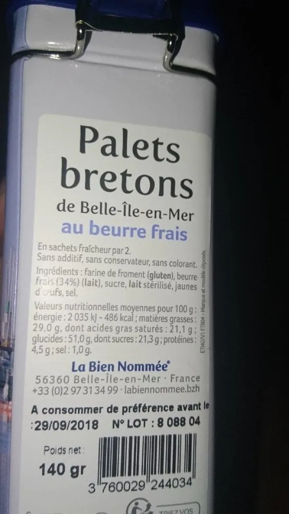 Palets bretons de belle-île-en-mer au beurre frais