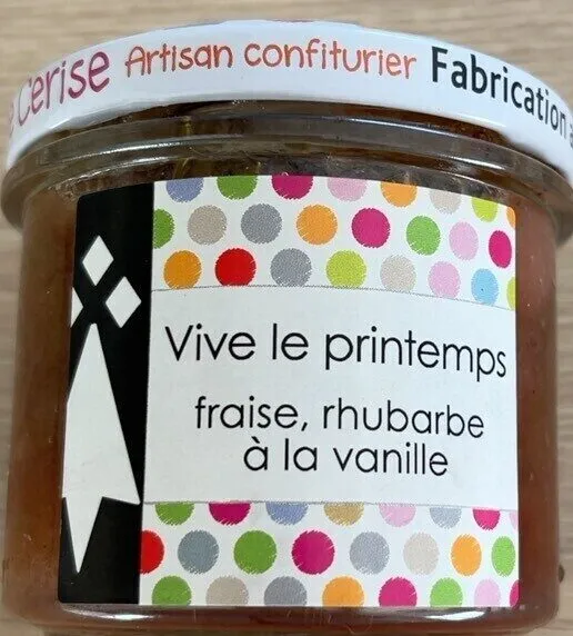 Confiture vive le printemps, fraise, rhubarbe à la vanille