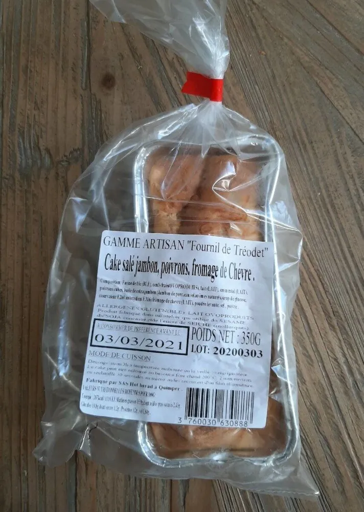 Cake salé jambon, poivrons, fromage de chèvre