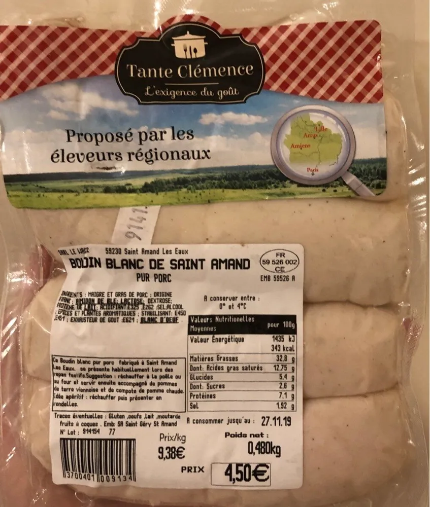 Boudin blanc de saint amand