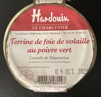 Terrine de foie de volaille au poivre vert.