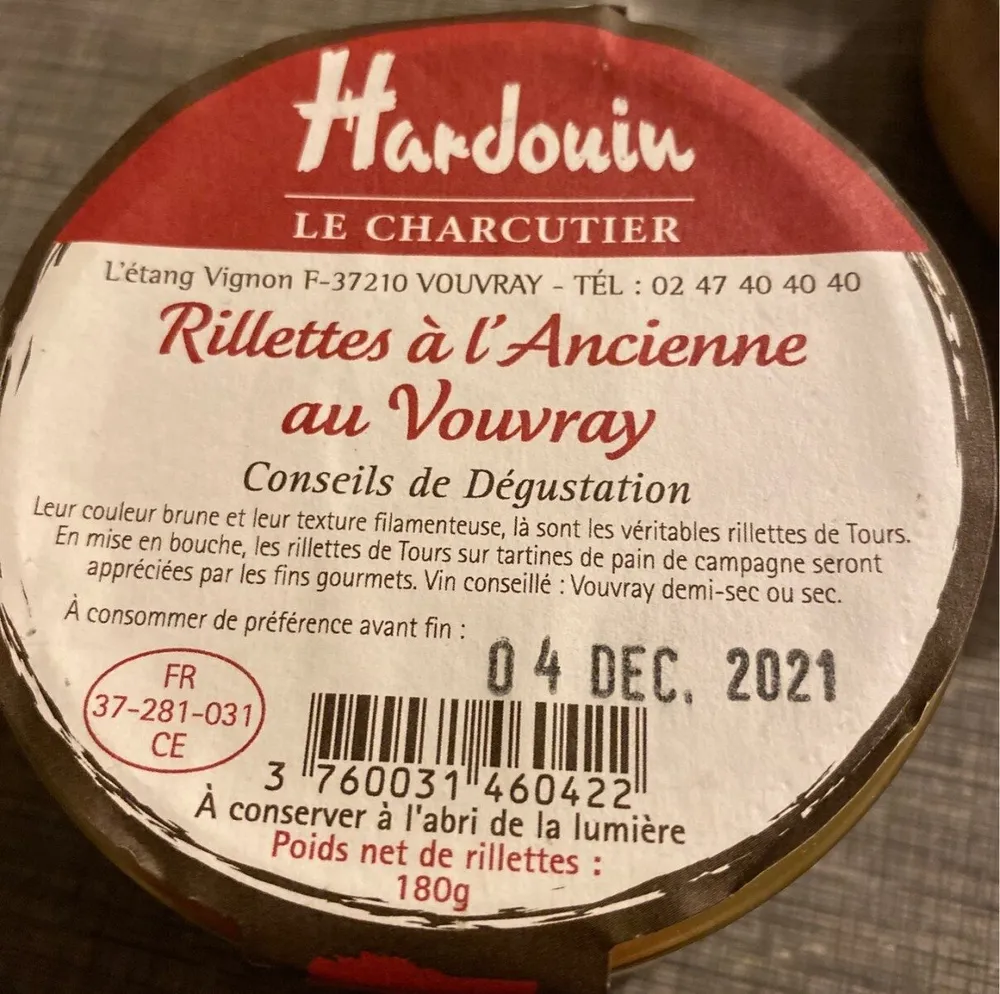 Rillettes à l'ancienne au Vouvray