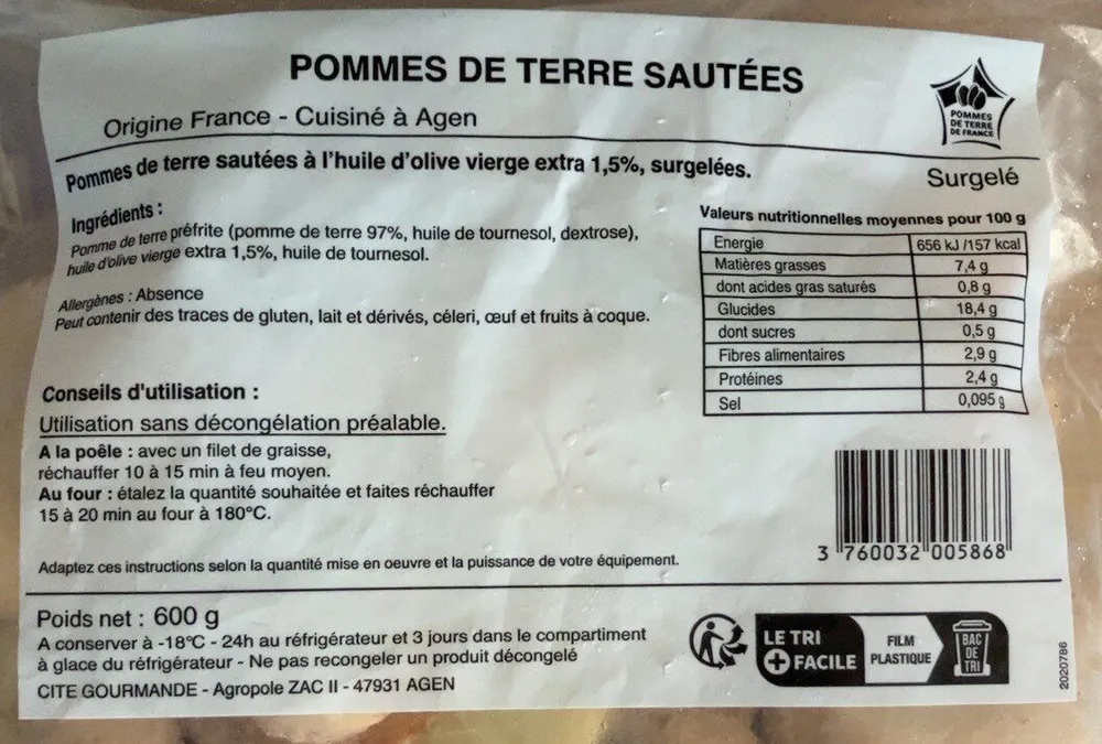Pommes de terre sautées