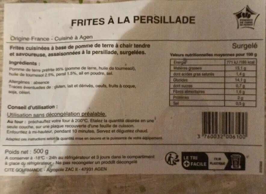 Frites à la persillade