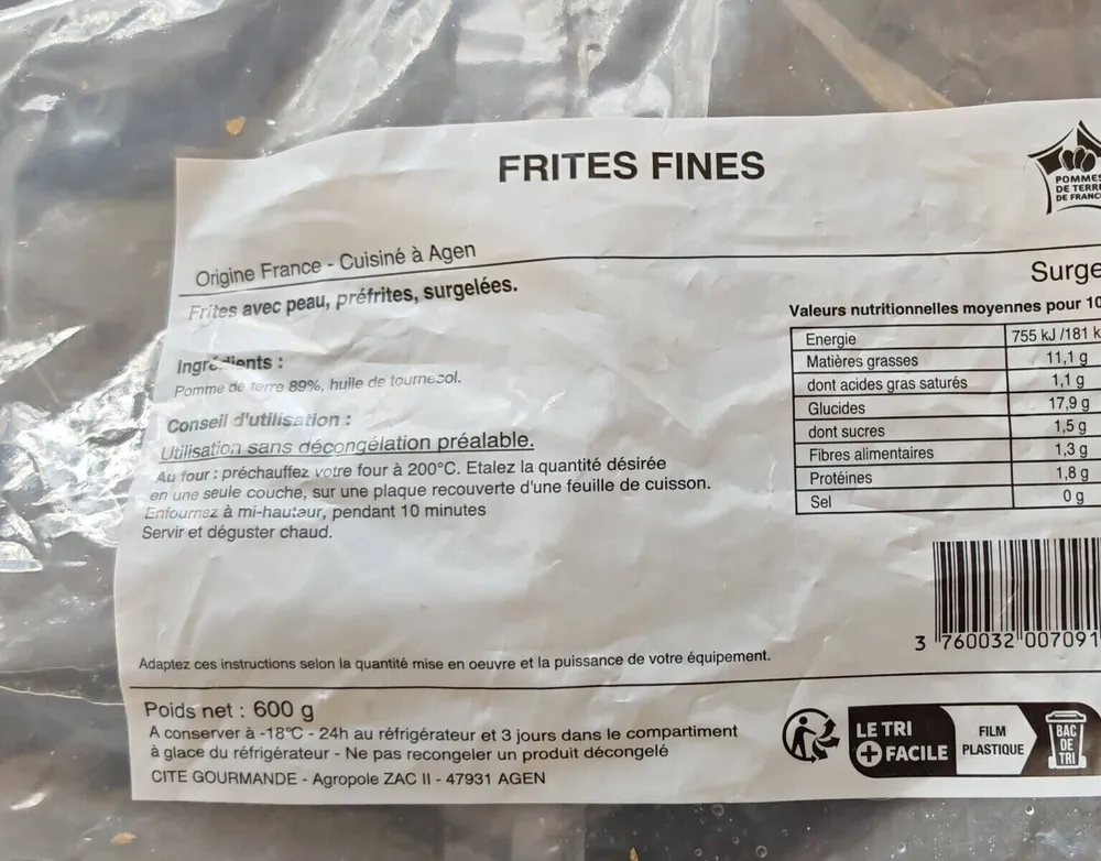 Frites fines