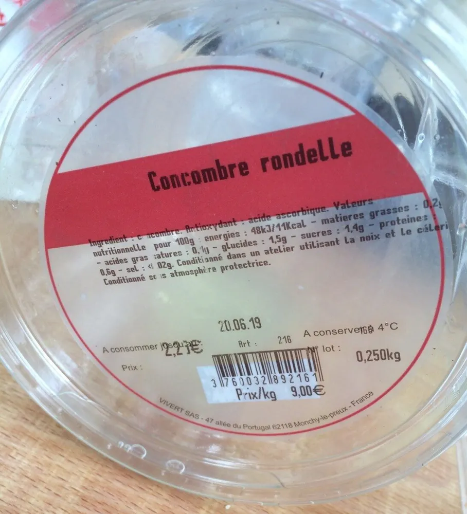Concombre rondelle