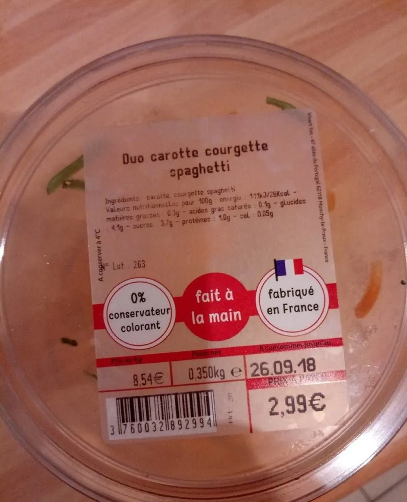 Duo carotte courgette spaghetti