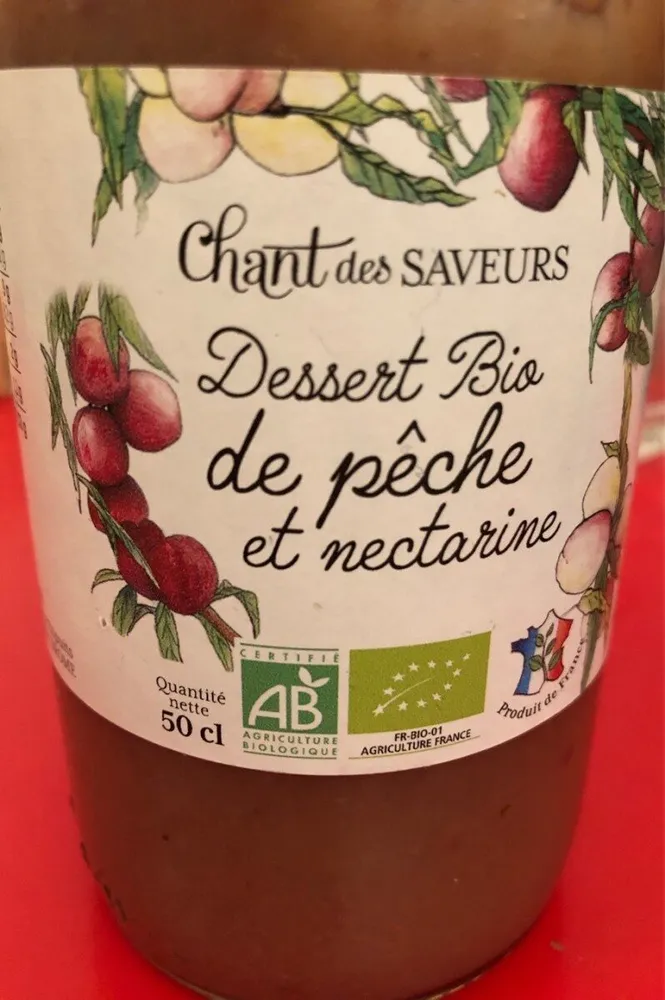 Dessert bio de peche et nectarine