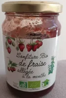 Confiture bio de fraise allégée à la menthe