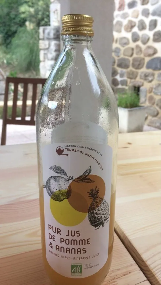 Pur jus de pomme et ananas