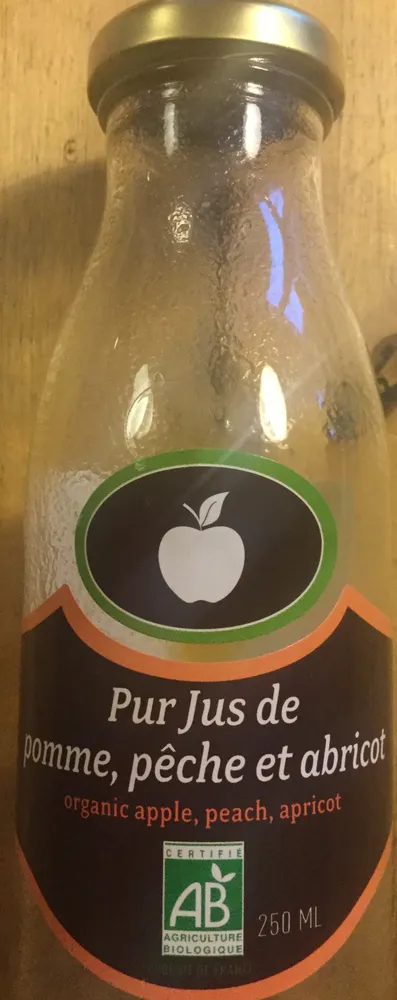 Pur jus de pomme, pêche et abricot
