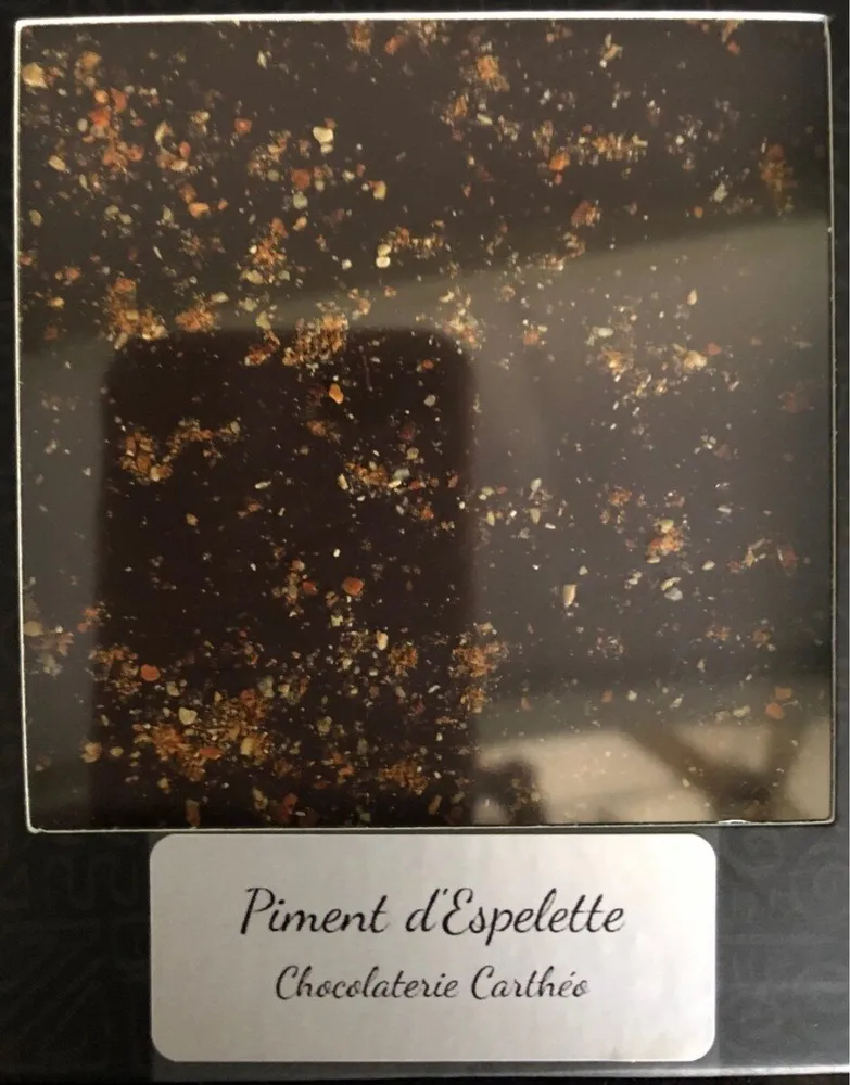 Tablette de chocolat noir 70,5% Piment d'espelette 80gr