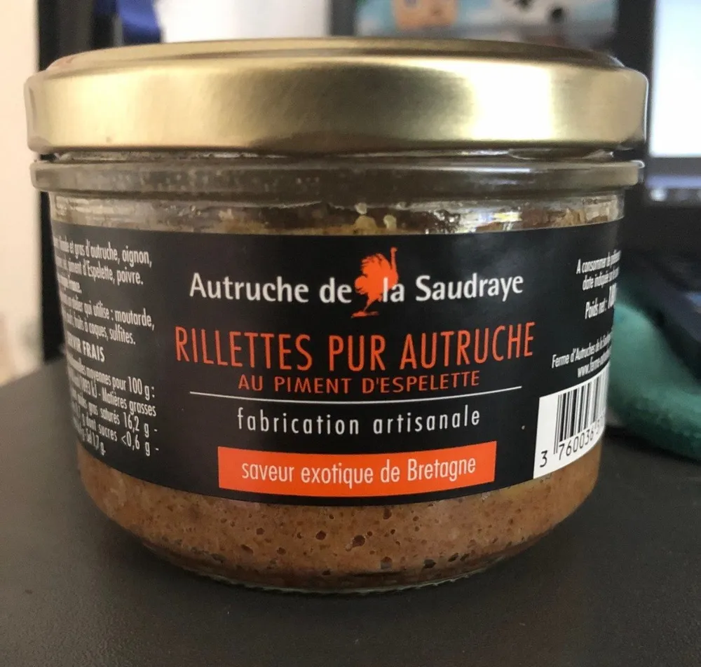 Rillettes pur autruche au piment d'espelette