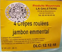 Crêpe  jambon emmental