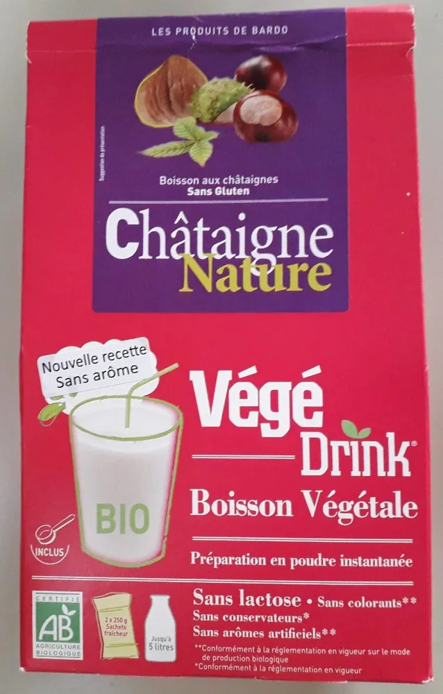 Vegedrink Chataignes Bio - 500G - De Bardo