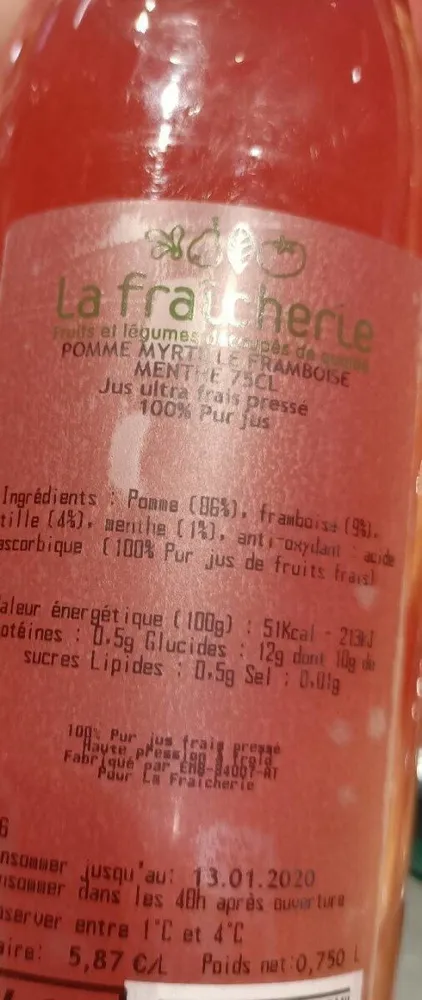 Pomme framboise myrtille et menthe
