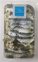 Filets de sardines marinés au basilic