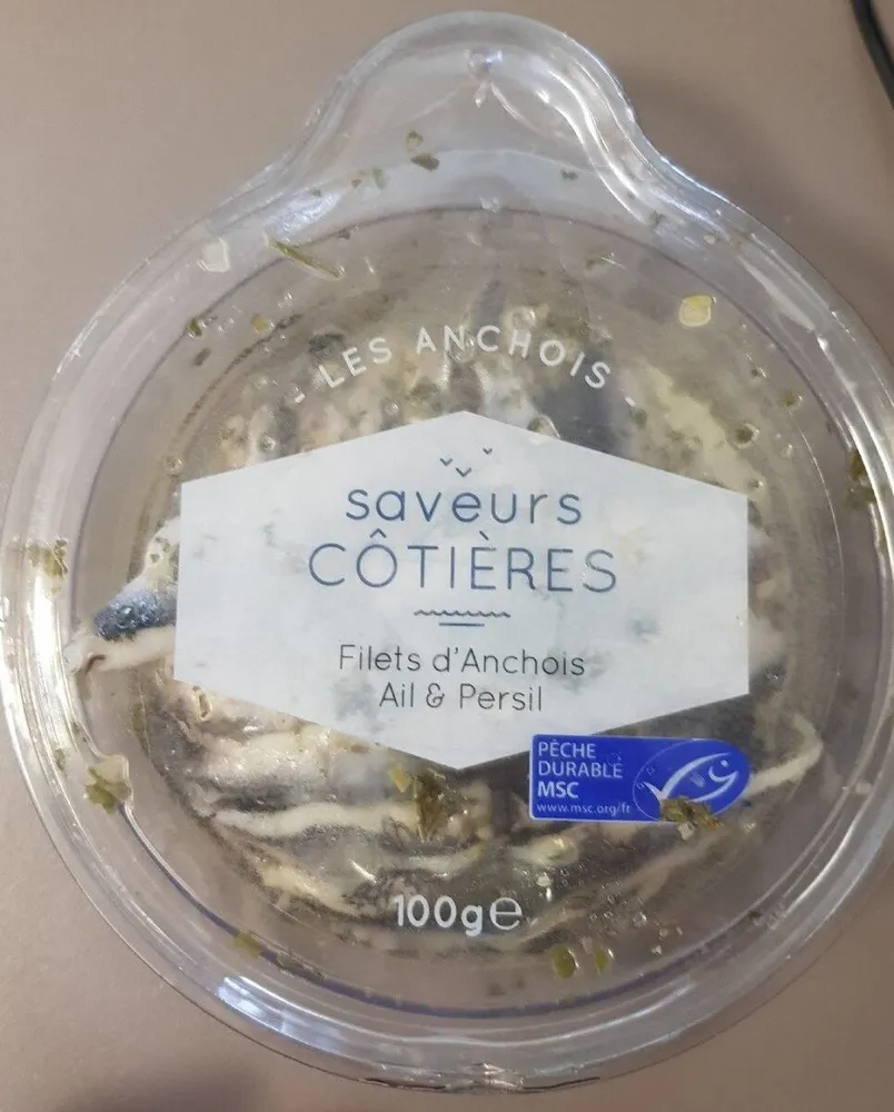 Saveur côtière filets d'anchois ail et persil
