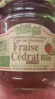 confiture  corse extra cuite au chaudron fraise cedrat bio
