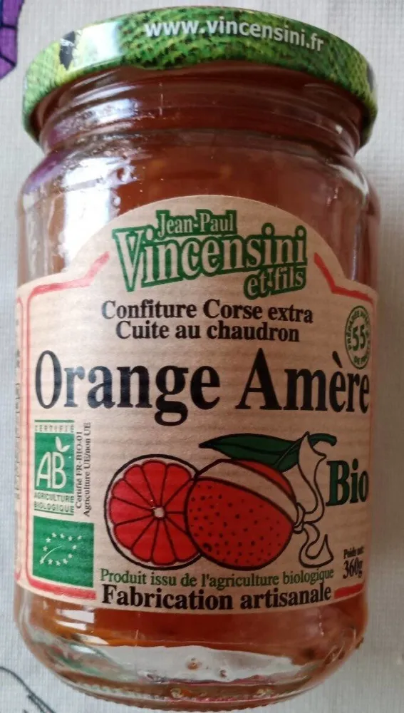Confiture corse extra Orange Amère bio