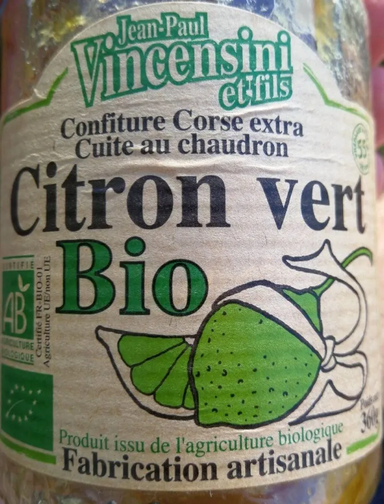 Confiture Corse extra Citron Vert Bio