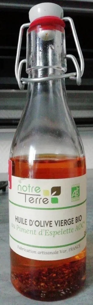 Huile d'olive vierge bio au piment d'espelette AOC