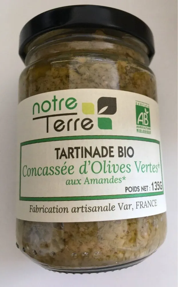 Tartinade bio - Concassée d'olives vertes aux amandes