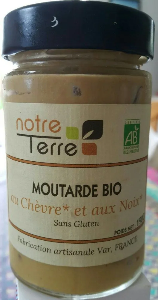 Moutarde bio au chèvre et aux noix