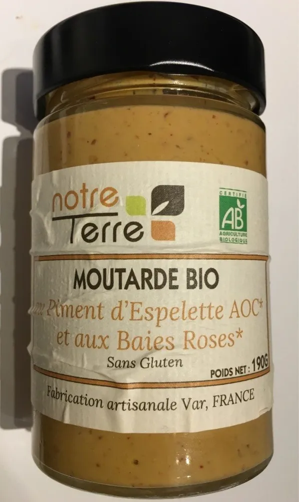 Moutarde bio au Piment d'Espelette AOC et aux Baies roses
