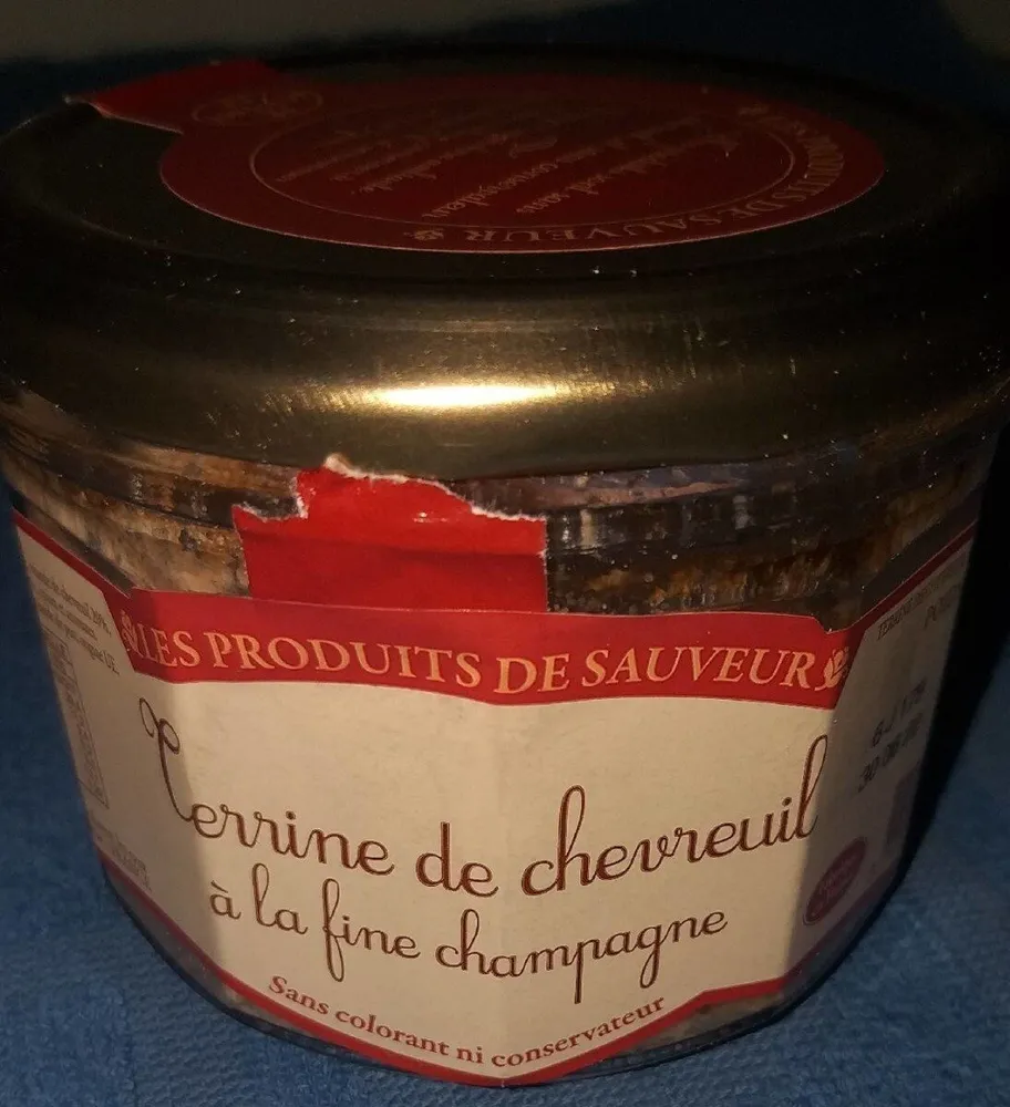 Terrines de chevreuil à la fine Champagne