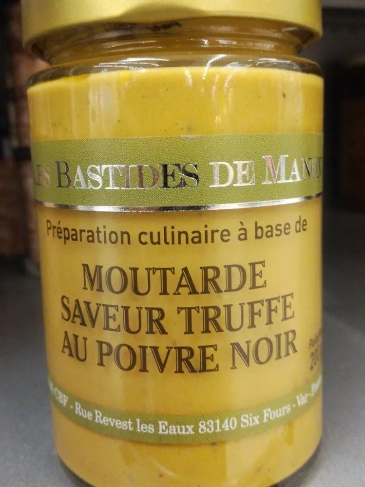 Moutarde saveur truffe au poivre noir