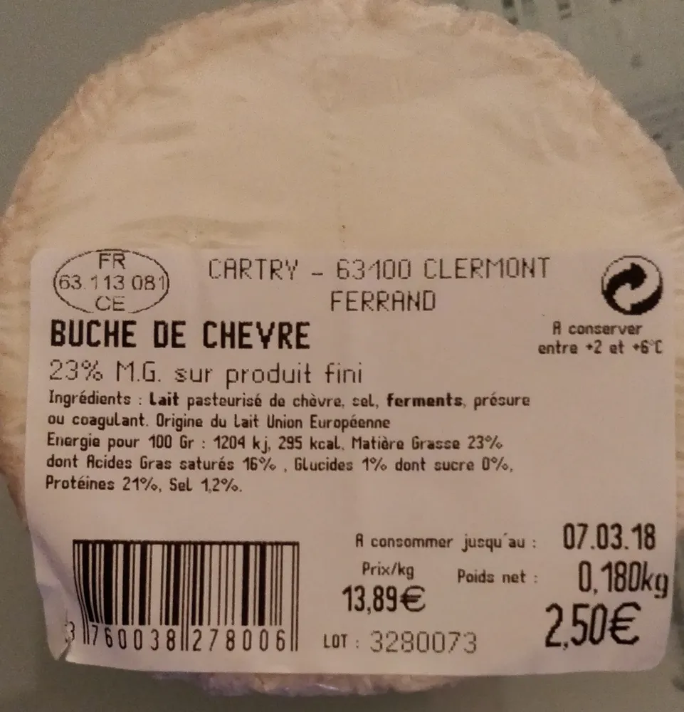 Bûche De Chèvre 23% M.G.