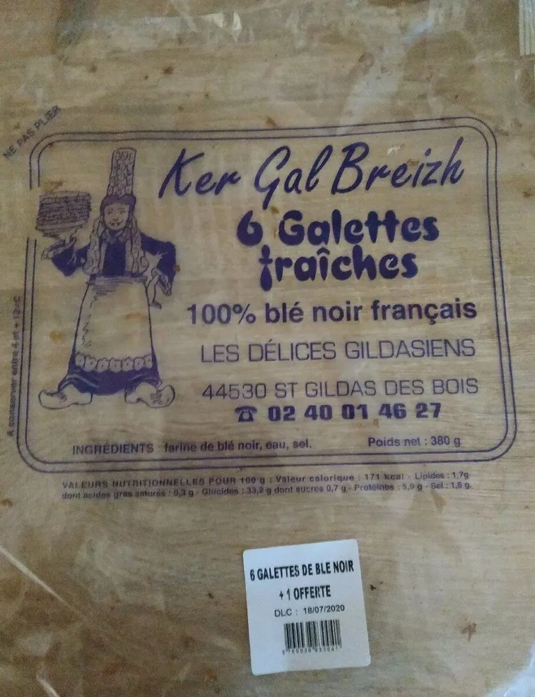 6 galettes fraîches + 1 offerte