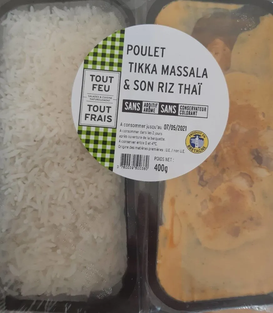 Poulet Tikka Massala et son riz thai